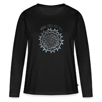 Rick Et Morty Wubba Lubba Dub Dub Citation - T-shirt manches longues Premium bio Femme - noir - Devant - Julia (174cm)