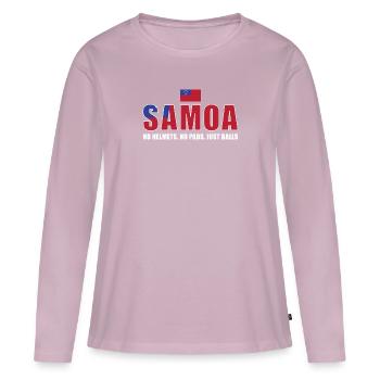Samoa No Helmets No Pads Just Balls Samoa Rugby - Women's Premium Organic Long Sleeve Shirt - dusky pink - Front - Julia (174cm)