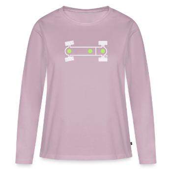 Syncro Diff Lock blanc - T-shirt manches longues Premium bio Femme - rose poudré - Devant - Julia (174cm)