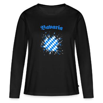 Masque Bavière Bavière - T-shirt manches longues Premium bio Femme - noir - Devant - Julia (174cm)