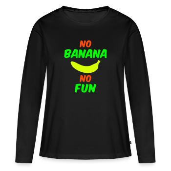 Pas de banane pas de plaisir (banane) - T-shirt manches longues Premium bio Femme - noir - Devant - Julia (174cm)