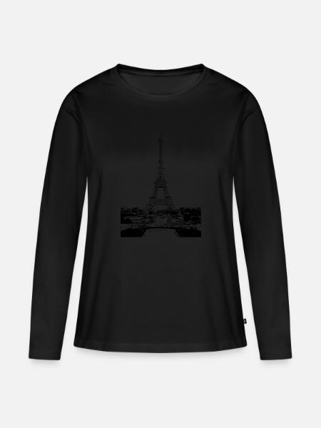Paris. - Frauen Premium Bio Langarmshirt - Schwarz