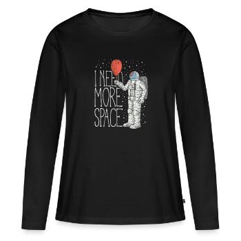 L’idée de cadeau Need More Space - T-shirt manches longues Premium bio Femme - noir - Devant - Julia (174cm)
