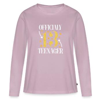 Adolescent 13 anniversaire, fille garçon - T-shirt manches longues Premium bio Femme - rose poudré - Devant - Julia (174cm)