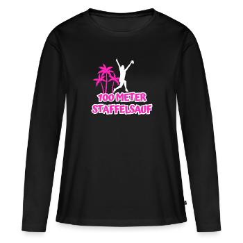 100 Meter Staffel Sauf - Frauen Premium Bio Langarmshirt - Schwarz - Vorne - Julia (174cm)
