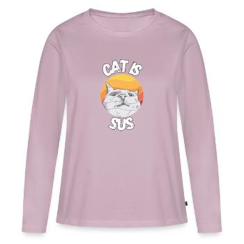 Cat is sus - Frauen Premium Bio Langarmshirt - Altrosa - Vorne - Julia (174cm)