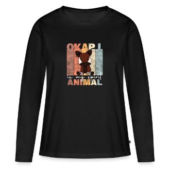 Okapi is my spirit animal - okapis sind süße Tiere - Frauen Premium Bio Langarmshirt - Schwarz - Vorne - Julia (174cm)