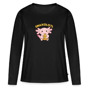 Snaxolotl Axolotl lovers sweet animals pizza - Women's Premium Organic Long Sleeve Shirt - black - Front - Julia (174cm)