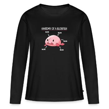 Blobfish Explication Anatomie d’un Blobfish - T-shirt manches longues Premium bio Femme - noir - Devant - Julia (174cm)