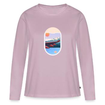Airplane Window Voyage Paysage Nature - T-shirt manches longues Premium bio Femme - rose poudré - Devant - Julia (174cm)