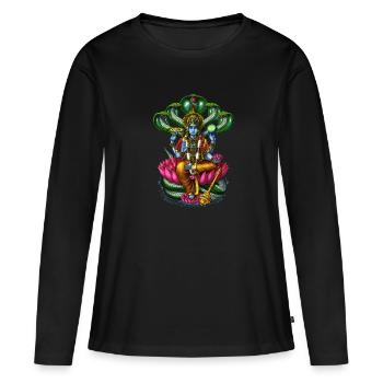 Dieu hindou Vishnu - T-shirt manches longues Premium bio Femme - noir - Devant - Julia (174cm)