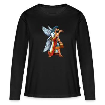 Uralter Anunnaki-Gott - Frauen Premium Bio Langarmshirt - Schwarz - Vorne - Julia (174cm)