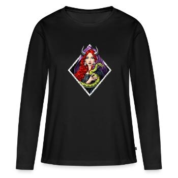 Déesse Lilith - T-shirt manches longues Premium bio Femme - noir - Devant - Julia (174cm)