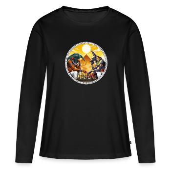 Dieux de la mythologie égyptienne Anubis - T-shirt manches longues Premium bio Femme - noir - Devant - Julia (174cm)