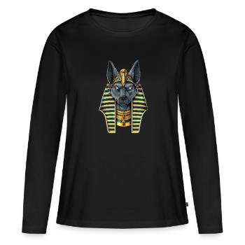 Dieu égyptien Anubis - T-shirt manches longues Premium bio Femme - noir - Devant - Julia (174cm)
