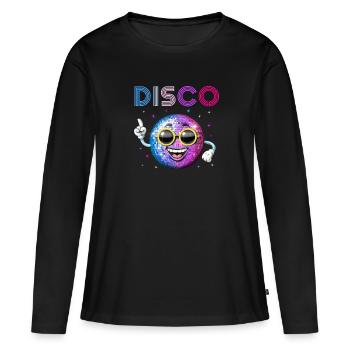 Boule disco - T-shirt manches longues Premium bio Femme - noir - Devant - Julia (174cm)