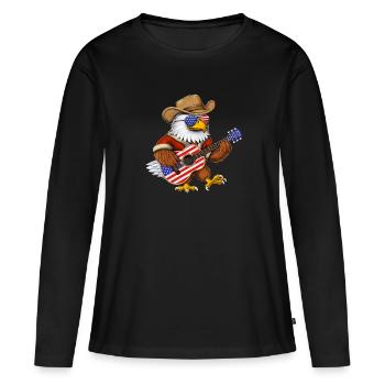 American Bald Eagle - Women's Premium Organic Long Sleeve Shirt - black - Front - Julia (174cm)