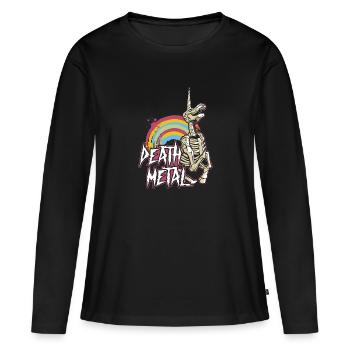 Death Metal Heavy Hardrock - T-shirt manches longues Premium bio Femme - noir - Devant - Julia (174cm)