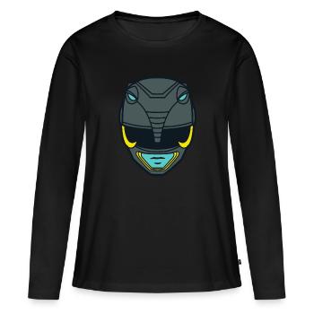 Power Rangers Casque De Ranger Noir Costume - T-shirt manches longues Premium bio Femme - noir - Devant - Julia (174cm)