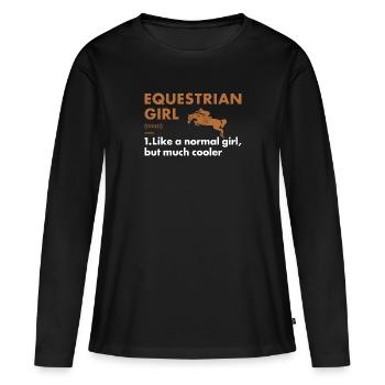 Sport Girl Definition Equestrian - Frauen Premium Bio Langarmshirt - Schwarz - Vorne - Julia (174cm)
