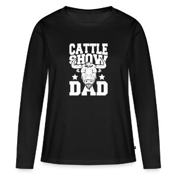 Kuhflüsterer steuert Vieh Show Papa - Frauen Premium Bio Langarmshirt - Schwarz - Vorne - Julia (174cm)