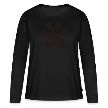 Patte chien patte patte patte amateurs de chiens - T-shirt manches longues Premium bio Femme - noir - Devant - Julia (174cm)
