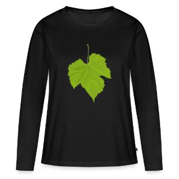 feuille d'érable - T-shirt manches longues Premium bio Femme - noir - Devant - Julia (174cm)