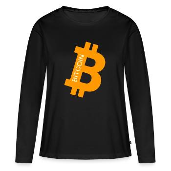 bit coin - Frauen Premium Bio Langarmshirt - Schwarz - Vorne - Julia (174cm)