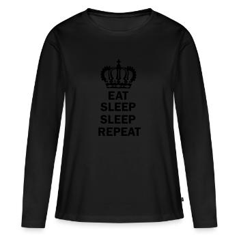 Eat Sleep Sleep Repeat - Women's Premium Organic Long Sleeve Shirt - black - Front - Julia (174cm)