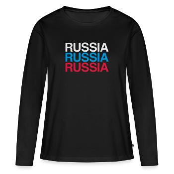 RUSSIE - T-shirt manches longues Premium bio Femme - noir - Devant - Julia (174cm)
