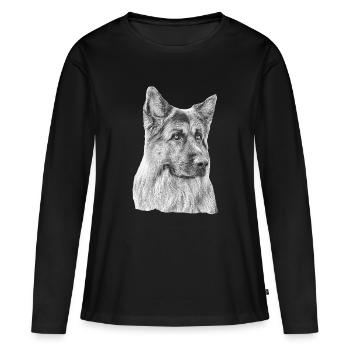 Berger allemand allemand de berger allemand - T-shirt manches longues Premium bio Femme - noir - Devant - Julia (174cm)