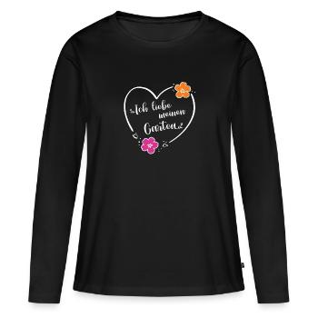 Ich liebe meinen Garten Gärtnerin Floristin Blumen - Frauen Premium Bio Langarmshirt - Schwarz - Vorne - Julia (174cm)