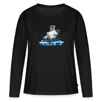 Polar Bear Sunglasses Chaise longue Ice floe - T-shirt manches longues Premium bio Femme - noir - Devant - Julia (174cm)