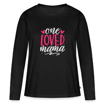 Mama Vibes Wife Mom Boss gesegnete Mutterliebe - Frauen Premium Bio Langarmshirt - Schwarz - Vorne - Julia (174cm)