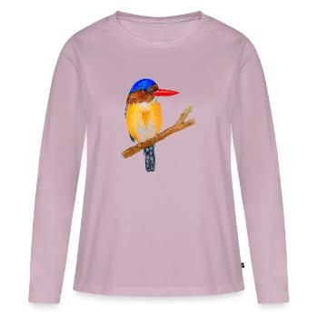 Bunter Vogel - Frauen Premium Bio Langarmshirt - Altrosa - Vorne - Julia (174cm)