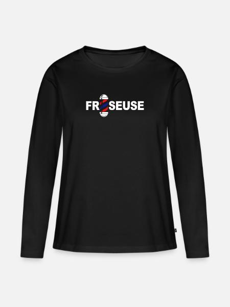 Friseuse - Frauen Premium Bio Langarmshirt - Schwarz