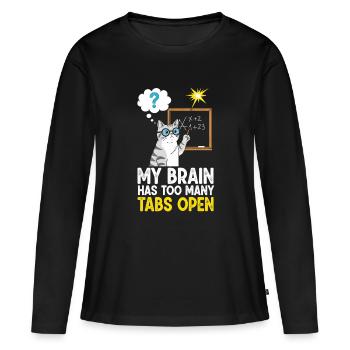 Humorous cat picture with school concept - Women's Premium Organic Long Sleeve Shirt - black - Front - Julia (174cm)