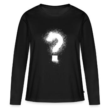point d’interrogation - T-shirt manches longues Premium bio Femme - noir - Devant - Julia (174cm)