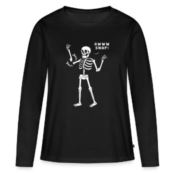Fracture osseuse Fracture osseuse du squelette d’Halloween - T-shirt manches longues Premium bio Femme - noir - Devant - Julia (174cm)
