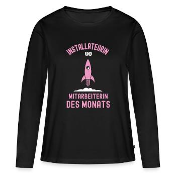 Best Plumber Employee of the Month - Women's Premium Organic Long Sleeve Shirt - black - Front - Julia (174cm)