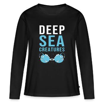 Frogfish - Women's Premium Organic Long Sleeve Shirt - black - Front - Julia (174cm)