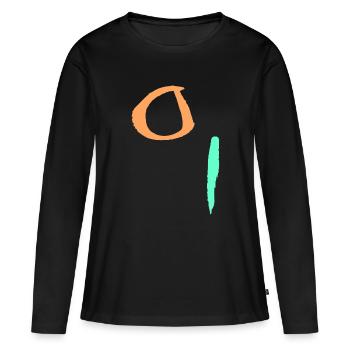 Abstraction minimale - T-shirt manches longues Premium bio Femme - noir - Devant - Julia (174cm)