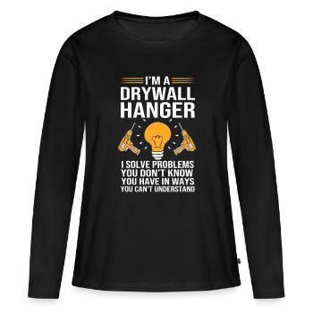 Construction site drywall assembly fitter - Women's Premium Organic Long Sleeve Shirt - black - Front - Julia (174cm)