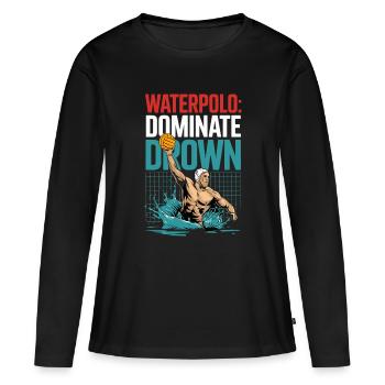 Water-polo : Motif d’action Dominer la Noyade - T-shirt manches longues Premium bio Femme - noir - Devant - Julia (174cm)