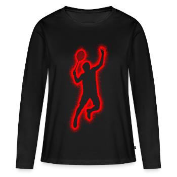 Joueurs de badminton garçons hommes badminton - T-shirt manches longues Premium bio Femme - noir - Devant - Julia (174cm)