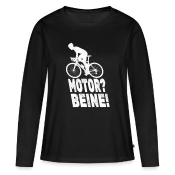 Des jambes au lieu du moteur - T-shirt manches longues Premium bio Femme - noir - Devant - Julia (174cm)
