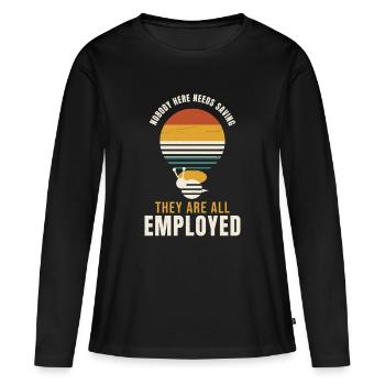Apiculture Personne ici n’a besoin d’être sauvé Beeke employé - T-shirt manches longues Premium bio Femme - noir - Devant - Julia (174cm)