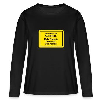alcool - T-shirt manches longues Premium bio Femme - noir - Devant - Julia (174cm)
