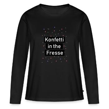 Confetti au visage - T-shirt manches longues Premium bio Femme - noir - Devant - Julia (174cm)