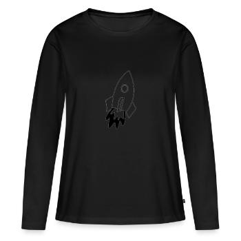 Space - Frauen Premium Bio Langarmshirt - Schwarz - Vorne - Julia (174cm)